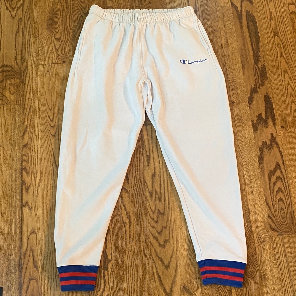Mens C life reverse weave joggers Champion red white and blue USA size L preppy